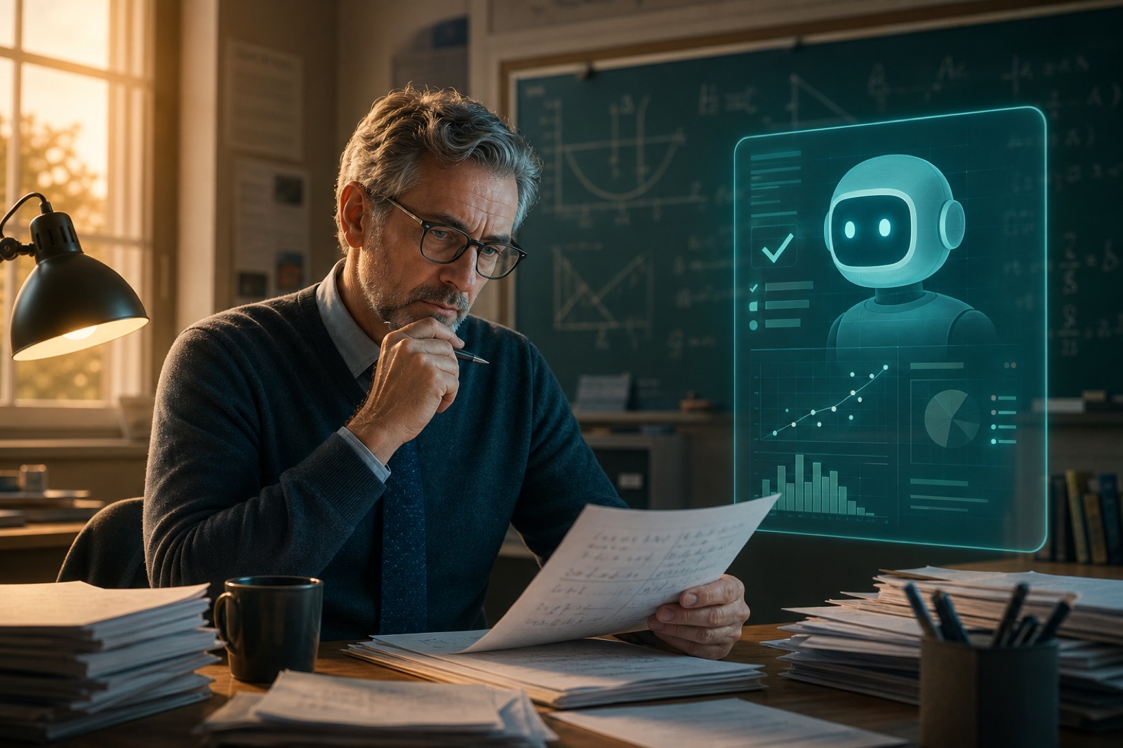 高中数学教师用 AI 辅助出题示意