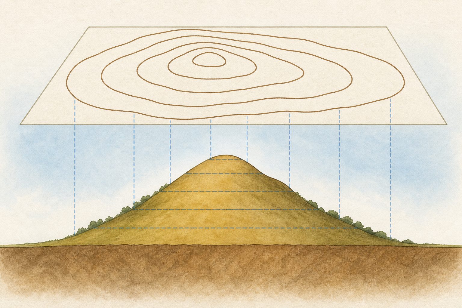 等高线山体示意
