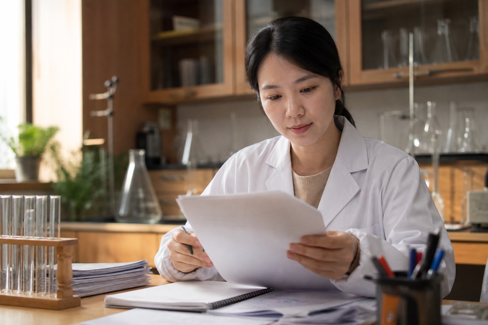 化学老师批阅实验报告