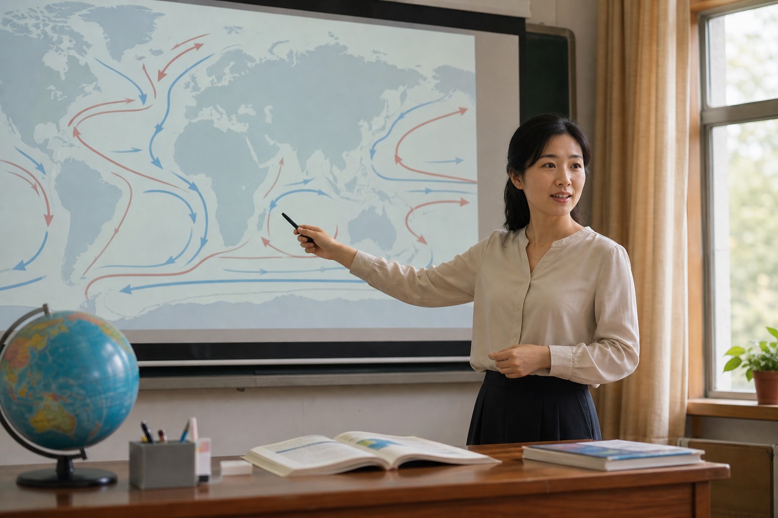 地理老师投屏洋流示意图