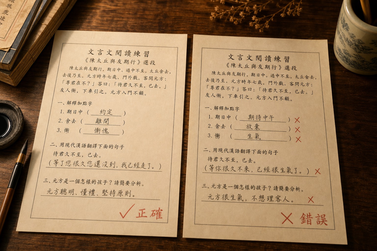 注释候选与教材对照