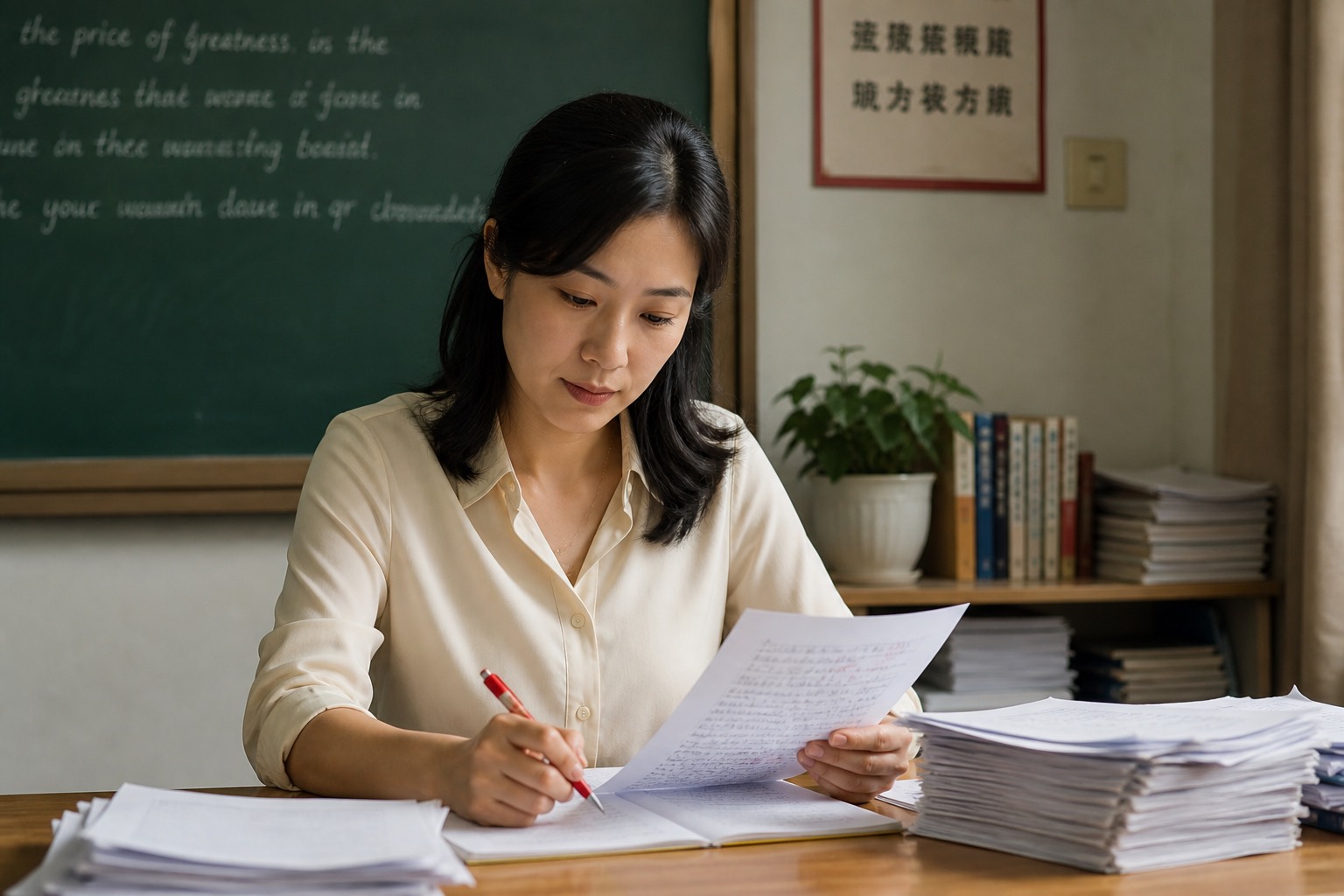 英语老师面批作文