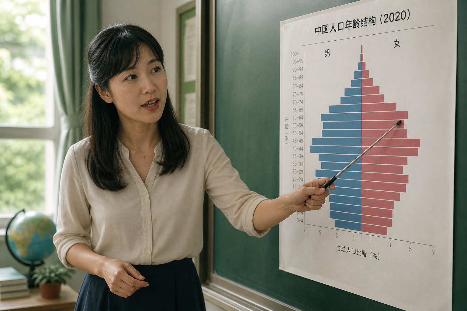 地理老师讲人口金字塔