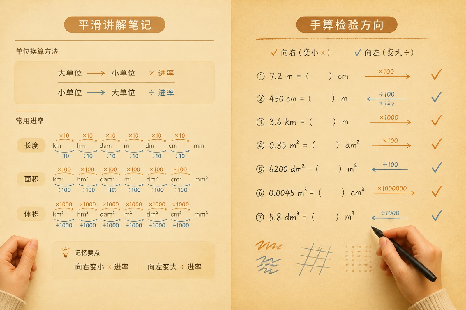 面积体积进率易漏平方立方示意