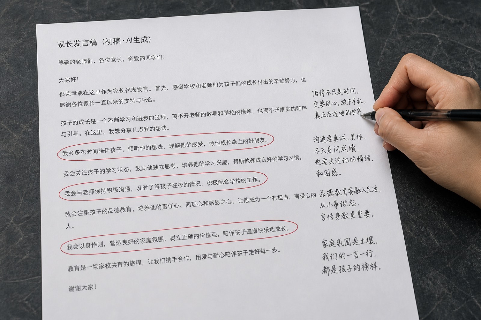 家长追问具体承诺对不上的聊天记录示意
