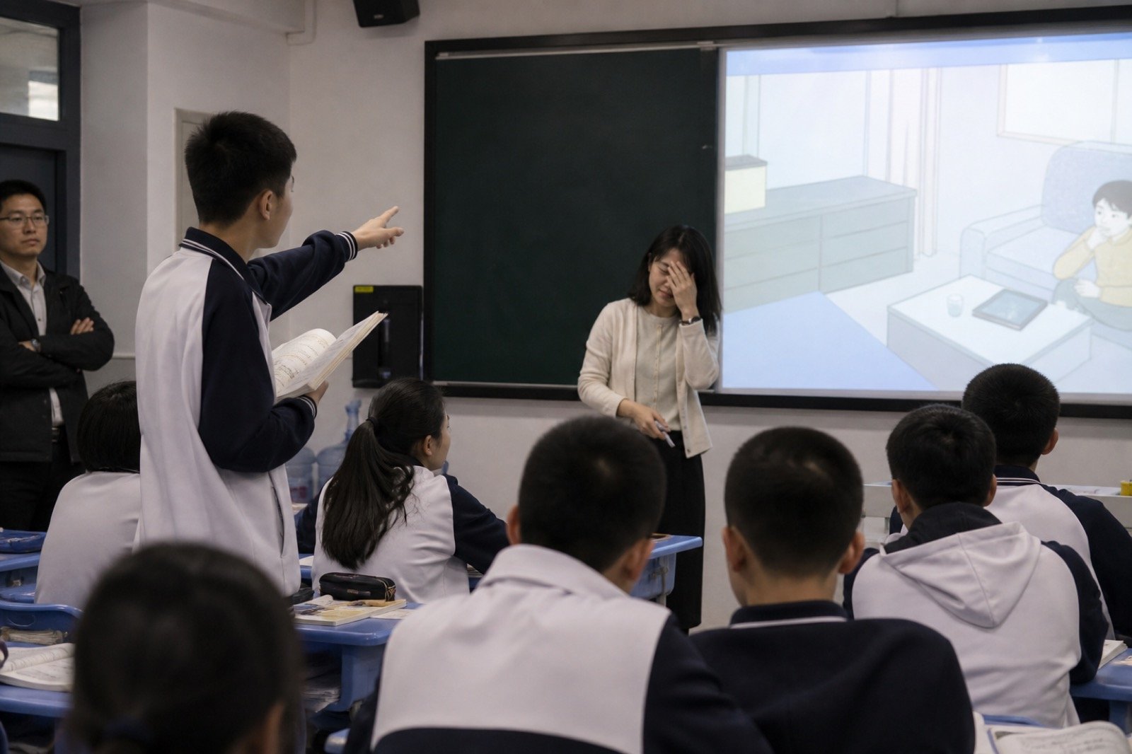 学生指出示范对话与课本不符