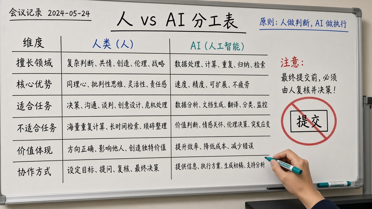人机分工白板上提交按钮被红笔圈禁
