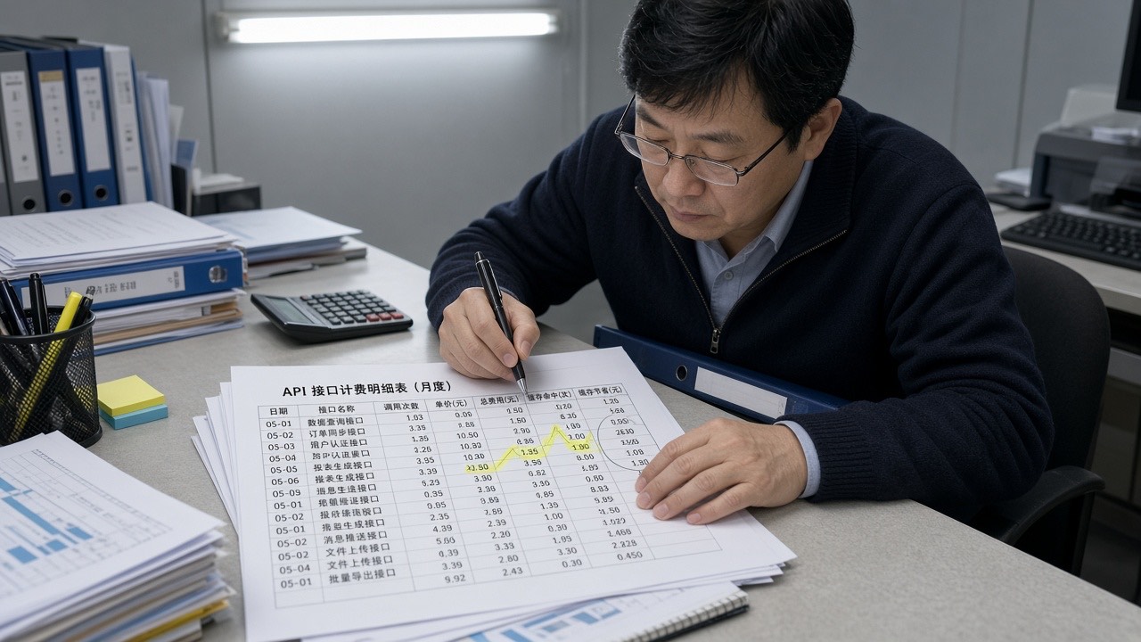 财务把API账单按行拆开标注峰谷与缓存