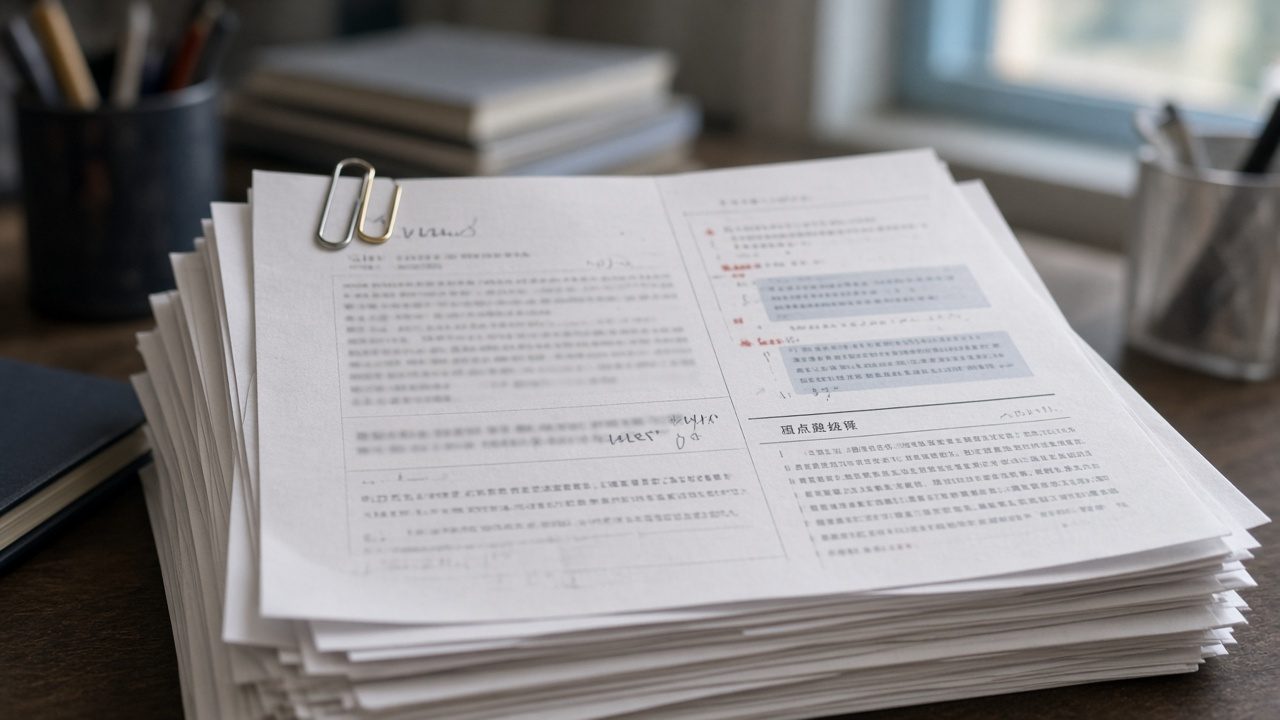 机改作文打印件与范文页