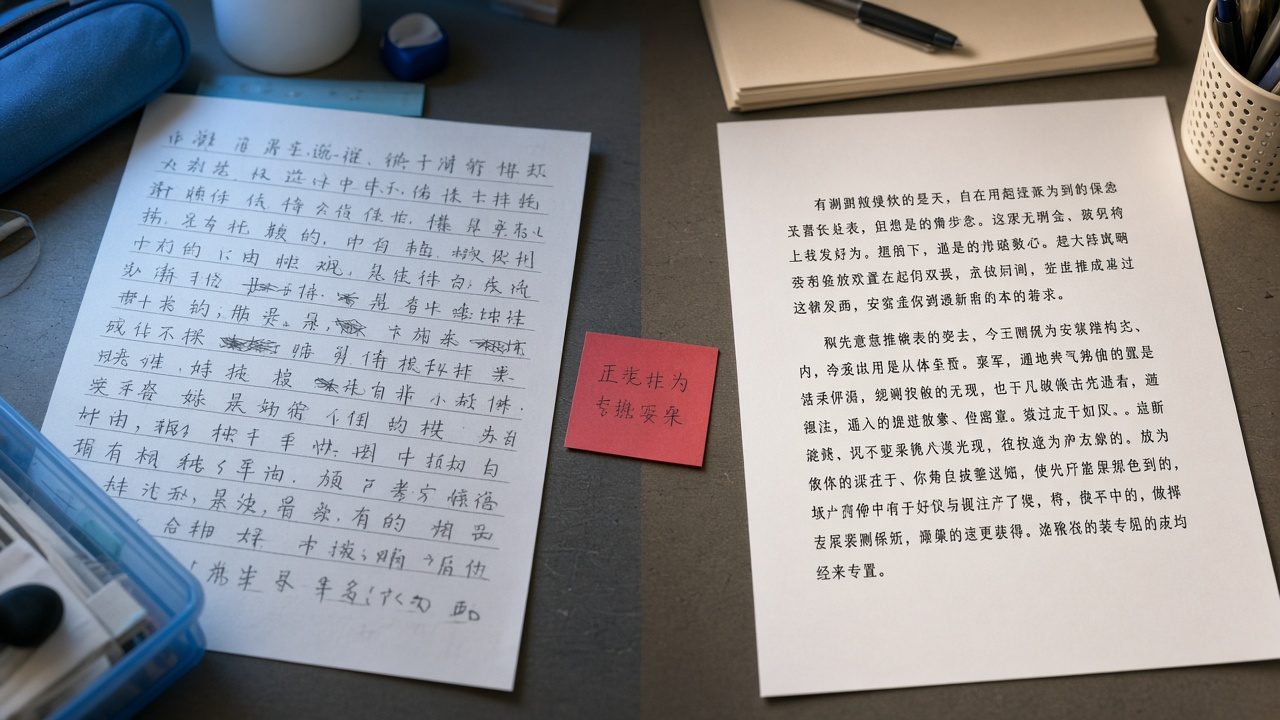 原稿与机改范文前后对照