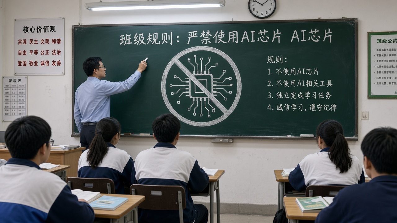 黑板上严禁使用AI被拍进群