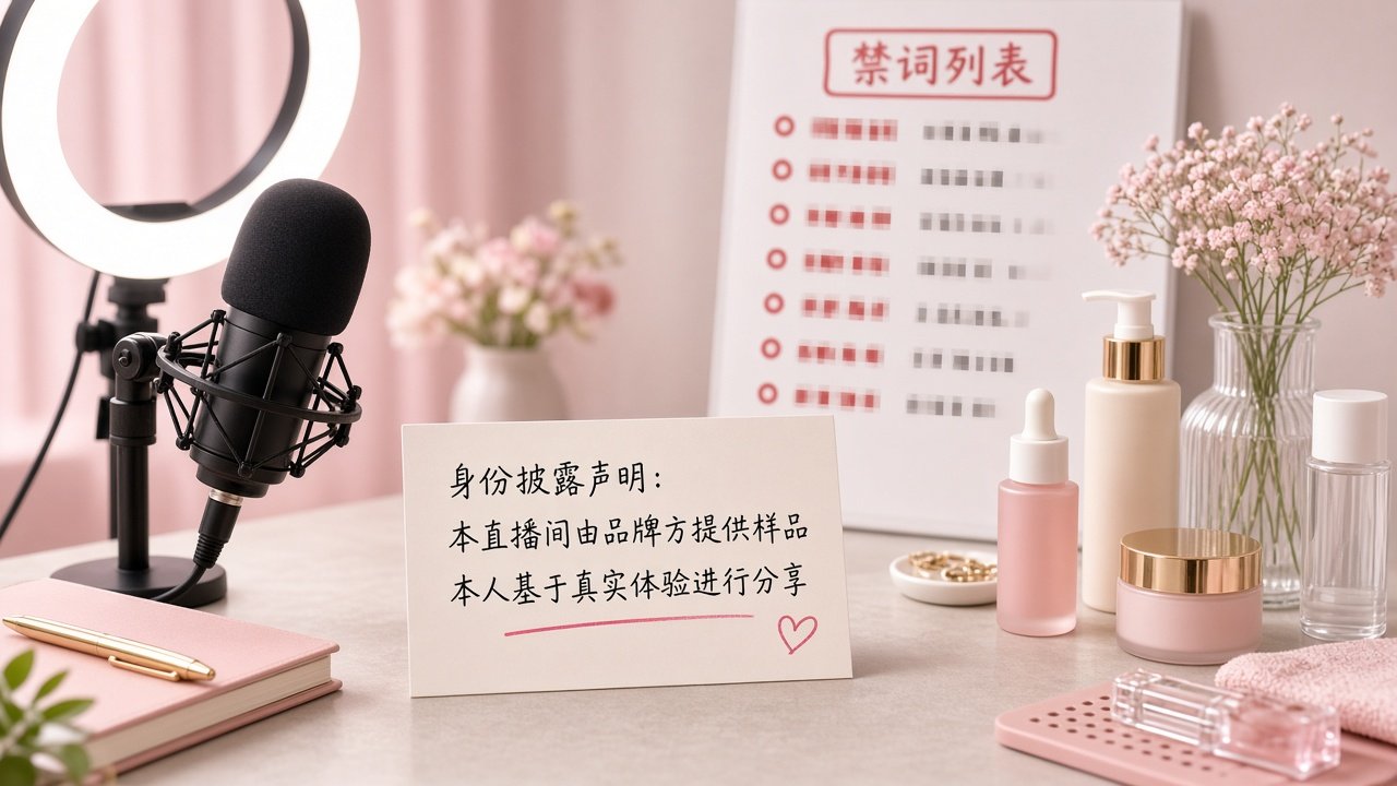 开场声明贴与禁词表放在直播台