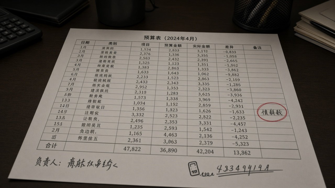 熔断人姓名写在预算表末行