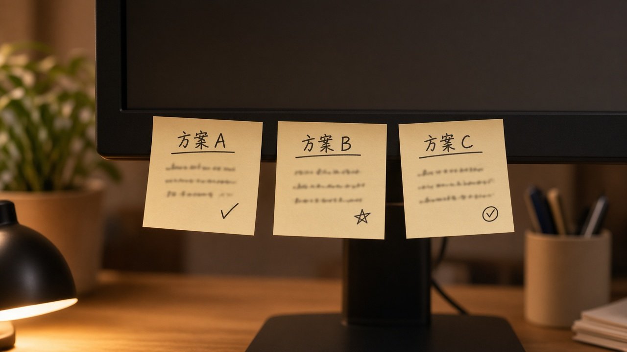 权限对照表贴在显示器边框