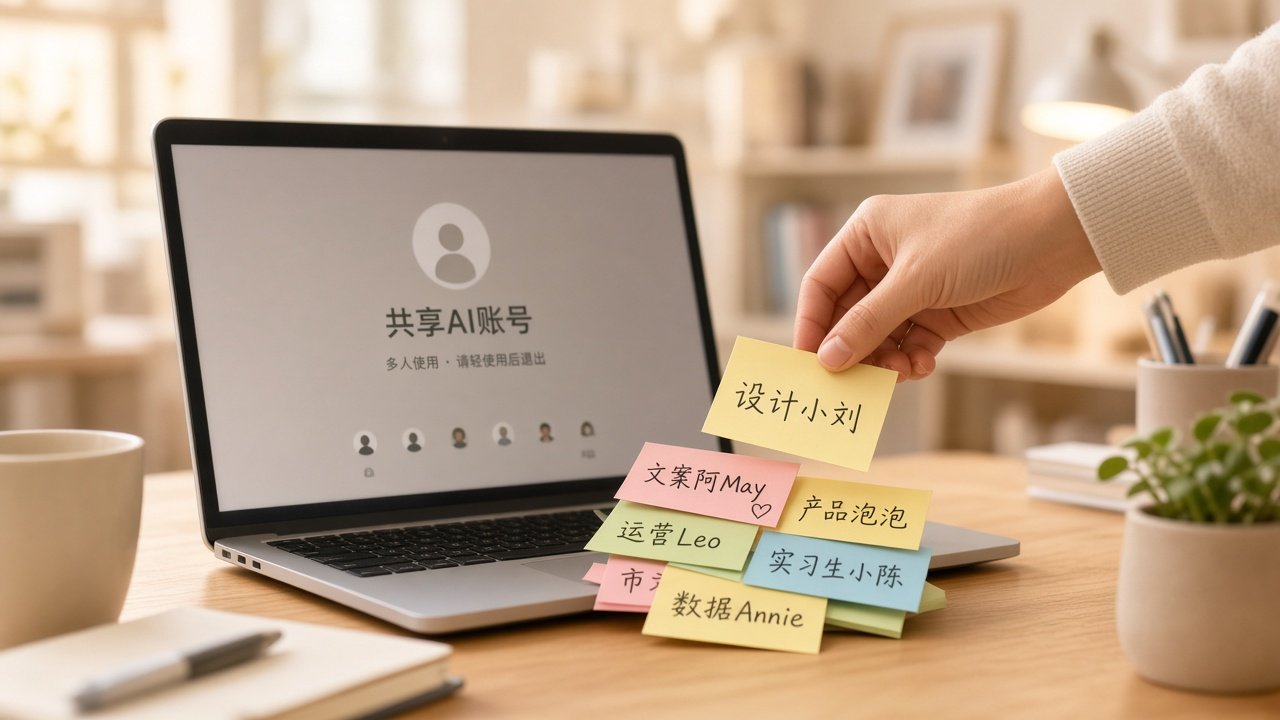一个AI账号贴满多人姓名便签