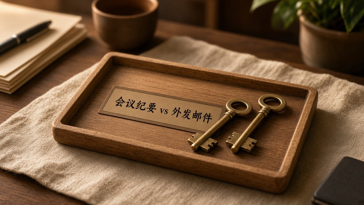 外发账号与纪要账号分两把钥匙