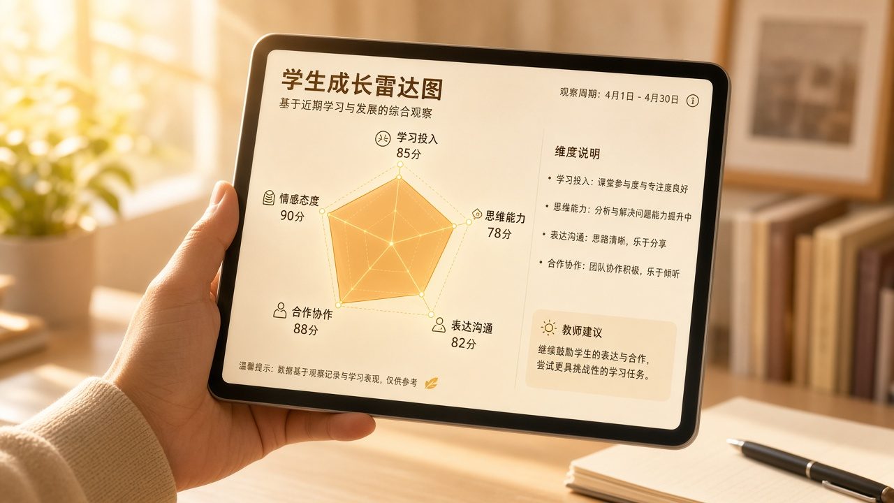 AI听评课能力雷达图弹出