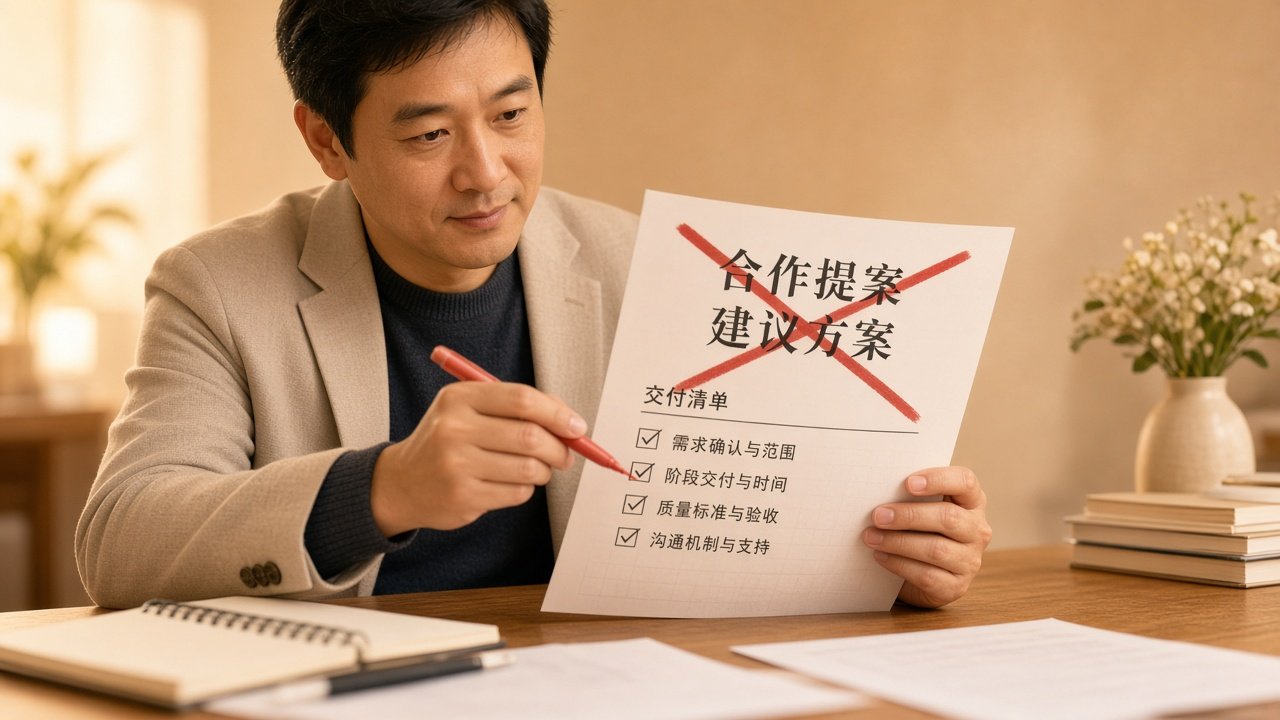 方案封面金句被换成交付边界