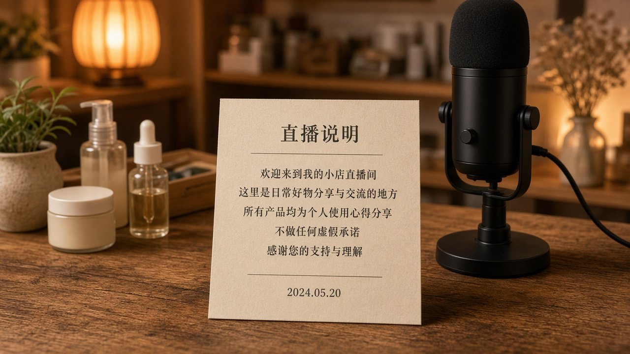 开场身份声明贴在直播台