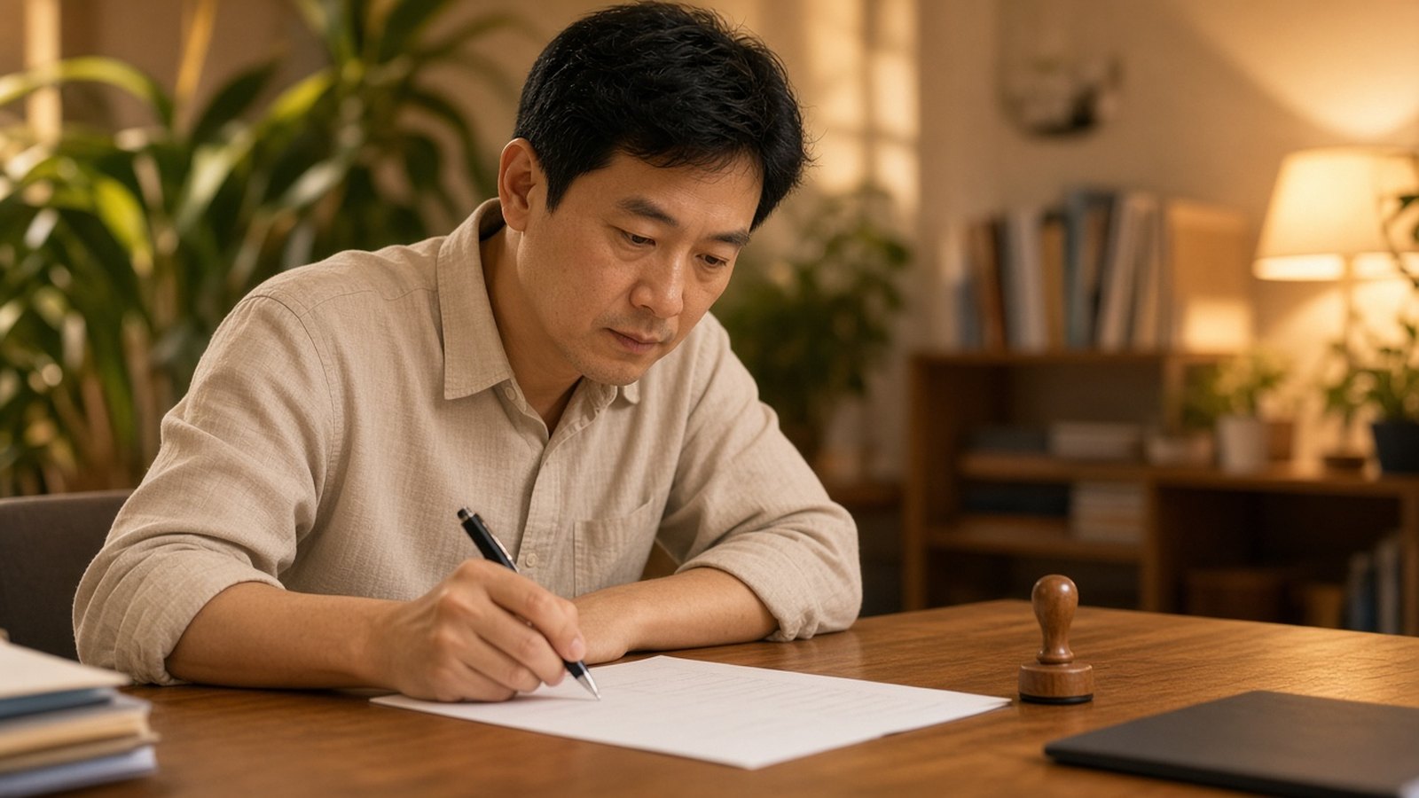 财务抽查长输出稿的暖色工位
