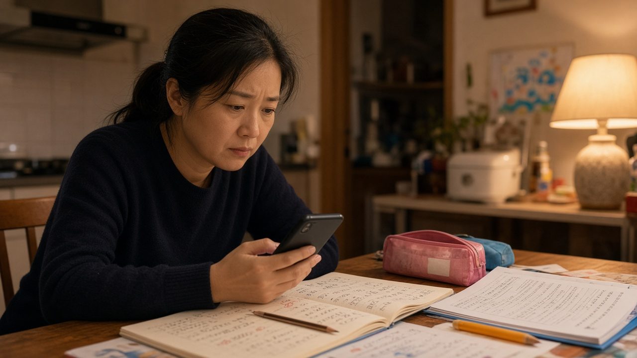 家长在办公室门口追问留存