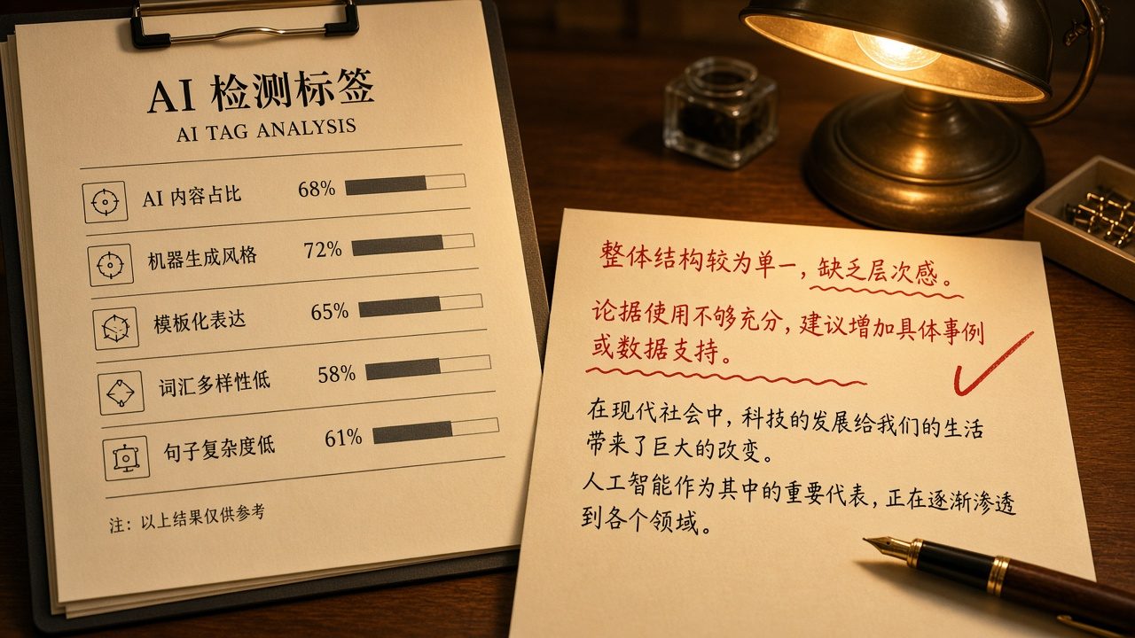 标签加两处手写对照