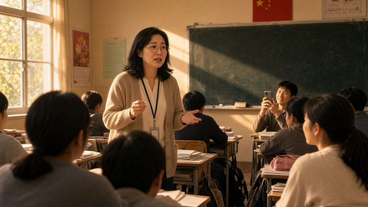 学生起立纠错全班看老师
