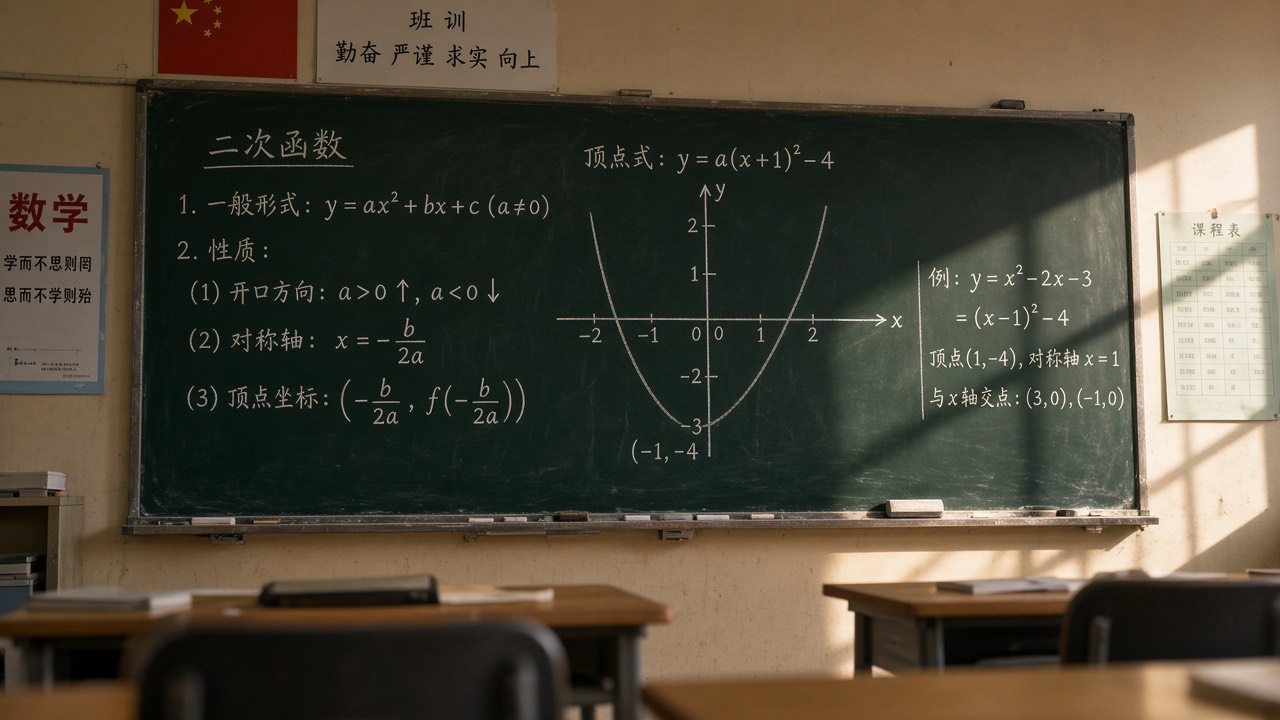 黑板上二次函数推理链