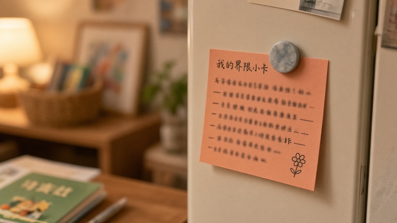 使用边界卡手写示意
