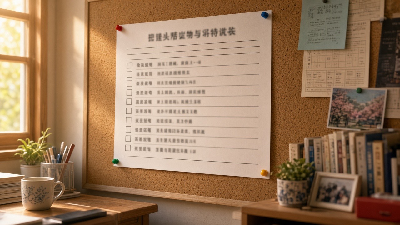 一页清单打印贴墙