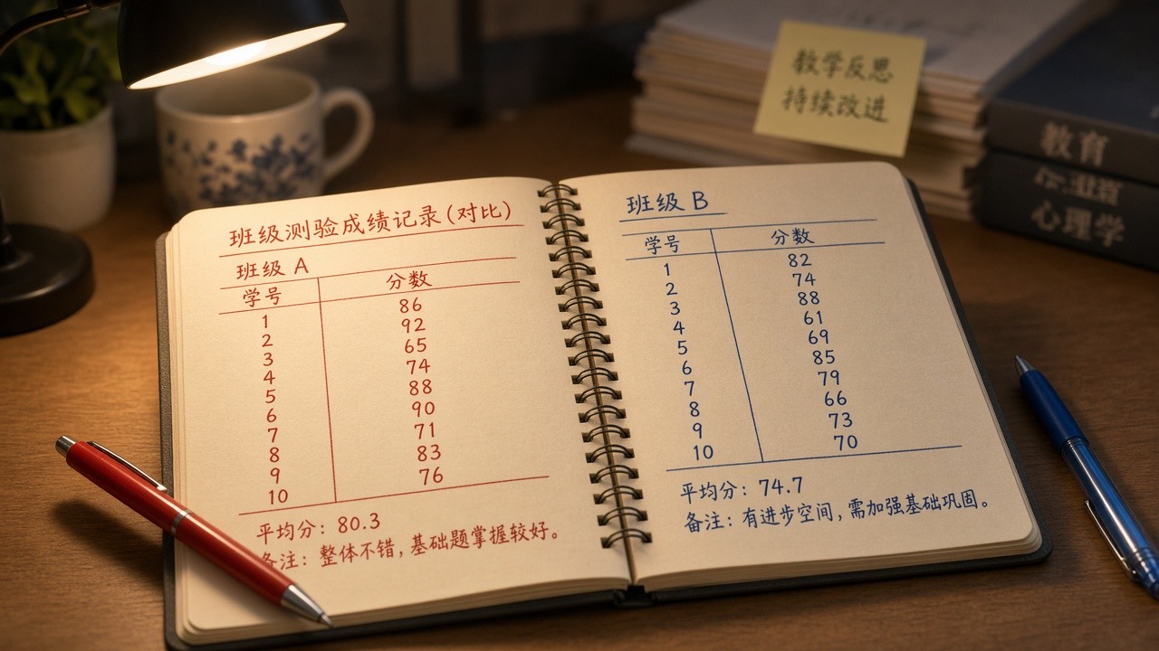 两班当堂检测对照笔记