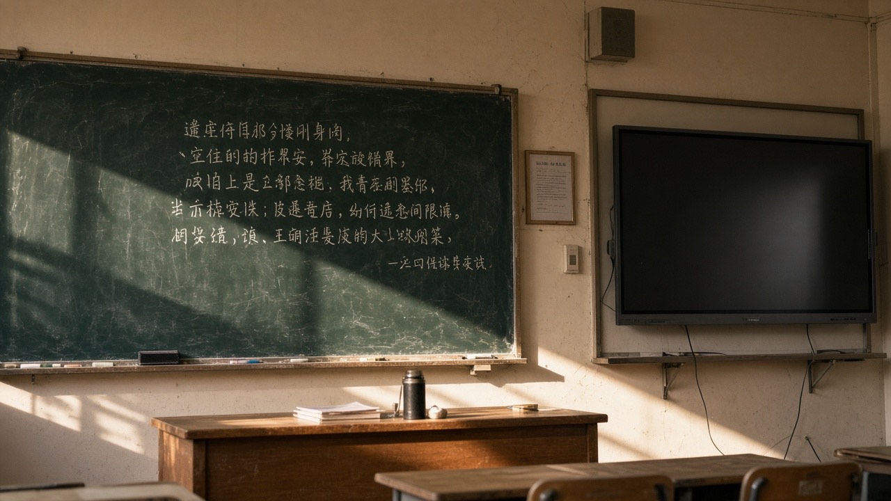 板书追问与屏幕对比