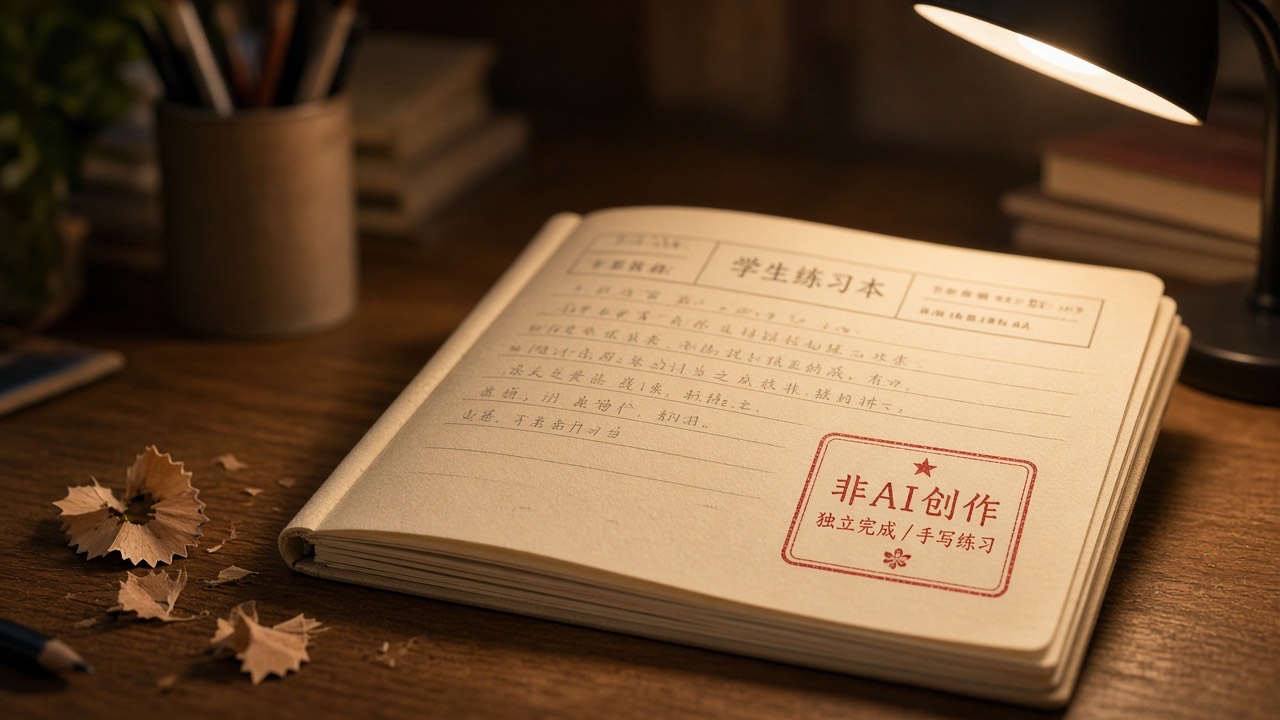 作业本无AI段盖章示意