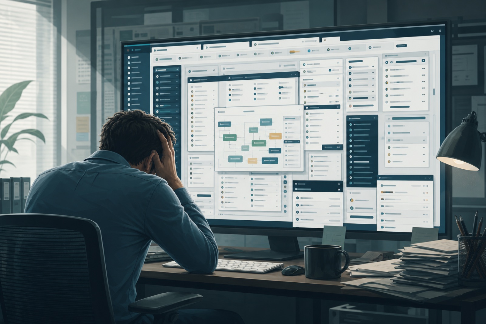 复杂业务系统菜单迷宫示意